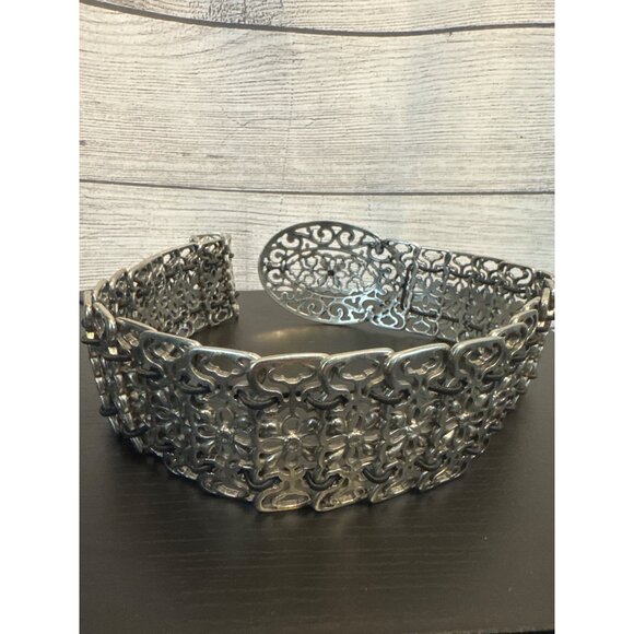 Vintage Silver Filigree Belt With Ornate Buckle - Picture 3 of 3